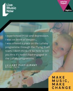 Flyer for Live Music Now's participition in the Big Give 2026