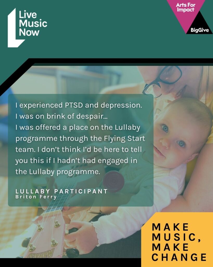 Flyer for Live Music Now's participition in the Big Give 2026