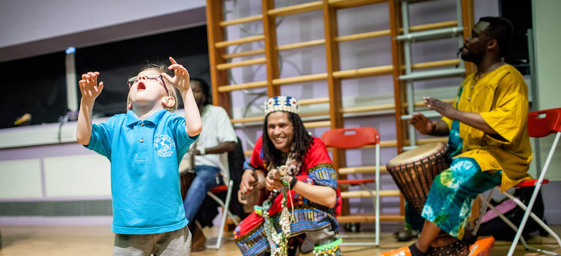 Live Music Now musicians Gnawa Yinga performing at John Chilton School, London. June. 17, 2015. (Photos/Ivan Gonzalez)