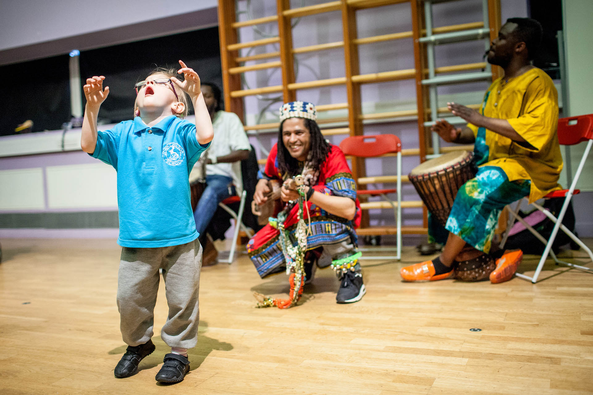 Live Music Now musicians Gnawa Yinga performing at John Chilton School, London. June. 17, 2015. (Photos/Ivan Gonzalez)